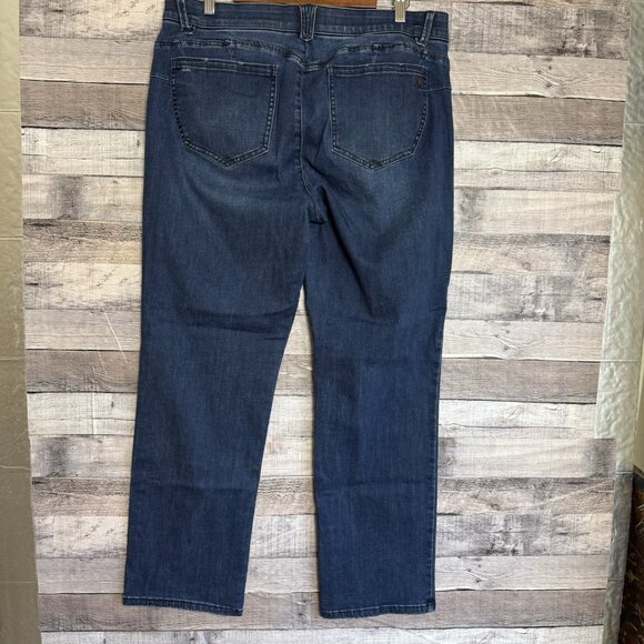 Democracy Women's Straight Leg Distressed Blue Jeans Size 16 - Picture 2 of 9